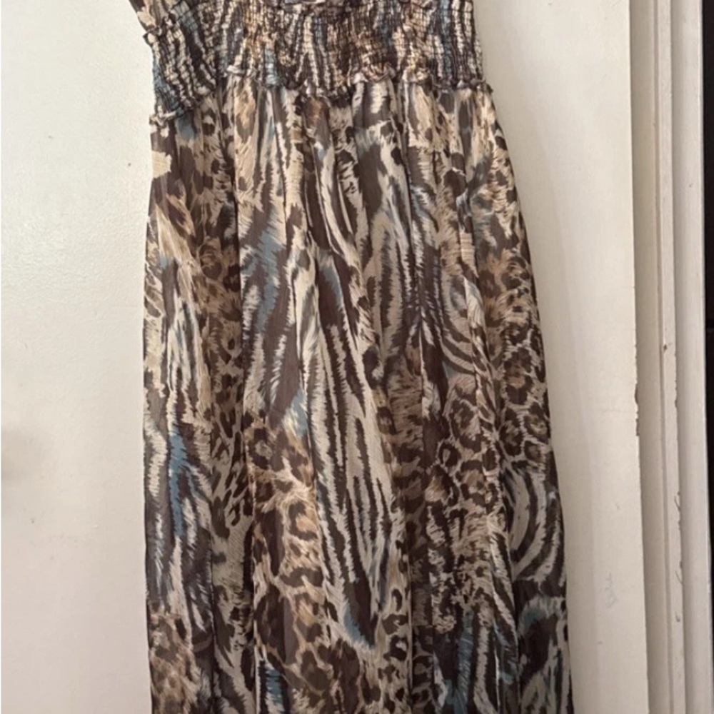 Indian Summer Brown and Cream Maxi Dress